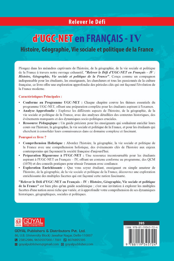 D'UGC - NET En Francais IV - Histoire, Geographie, Vie Sociale et Politique de la France