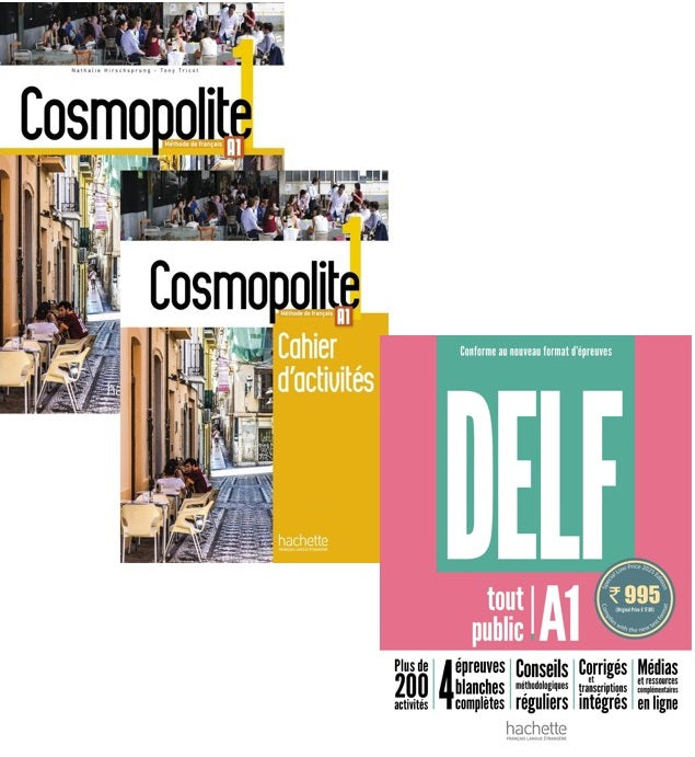 Cosmopolite 1-A1Textbook with DVD +Workbook+DELF tout public - Nouveau format d'épreuves (A1) (3 Book Set)