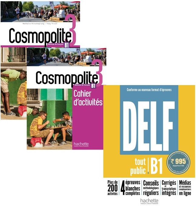 Cosmopolite 3-B1Textbook with DVD+Workbook+DELF tout public - Nouveau format d'épreuve (B1)( 3 Book Set)