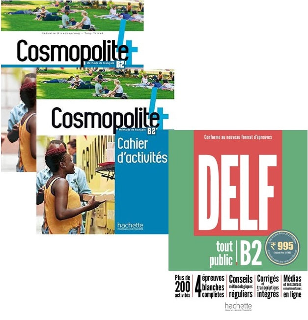 Cosmopolite 4-B2 Textbook with DVD+Workbook+DELF tout public B2 nouveau format d'épreuves( 3 Book Set)