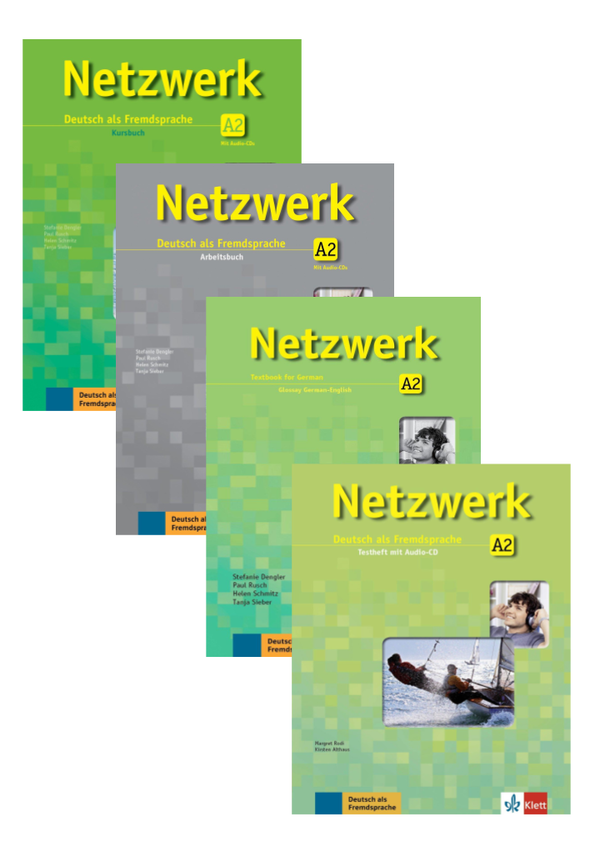 Netzwerk-A2 Textbook+Workbook+Glossar+Testheft With Audios Downloadable  (Set of 4 books)