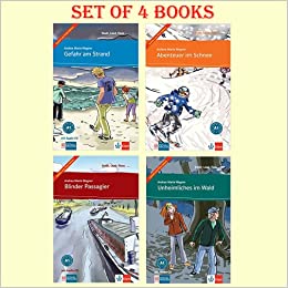 Gefahr am Strand + Abenteuer Im Schnee. + Blinder Passagier + Unheimliches Im Wald (All books with audio CD) (Set of 4 books)