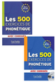 Les 500 Exercices De Phonétique Niveau A1/A2 Avec Corrigés+B1/B2 - Livre + Corrigés Intégrés + Cd Audio Mp3