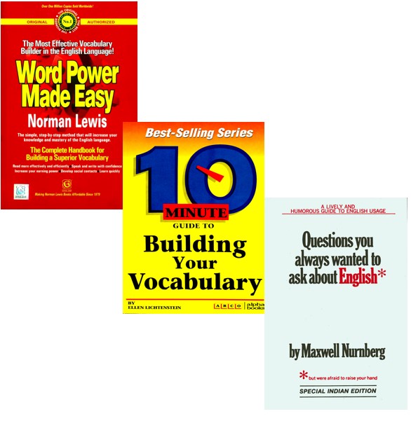 Word Power Made Easy+10 Minute Guide to Building your Vocabulary+Questions you Always Wanted to ask about English (Set of 3 books)
