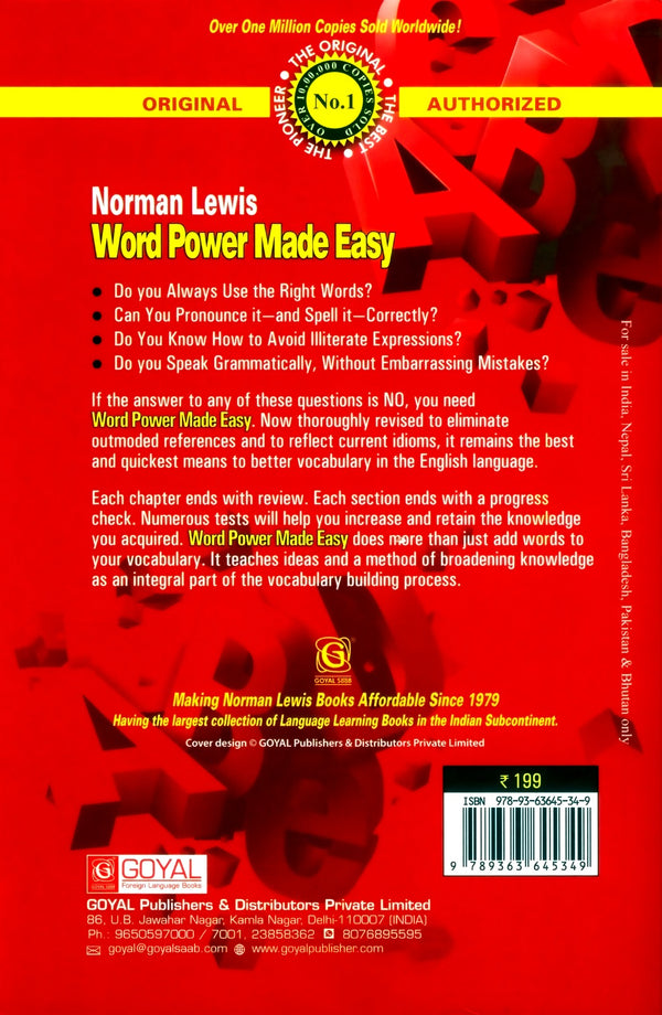 Word Power Made Easy By Norman Lewis