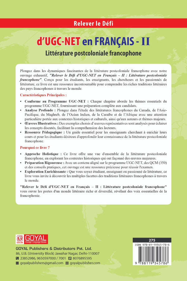 D'UGC - NET En Francais - Litterature Postcoloniale francophone