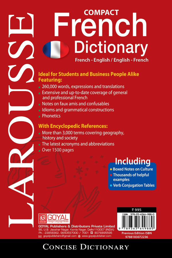 Larousse Compact / Concise French Dictionary - Completely Revised and Updated