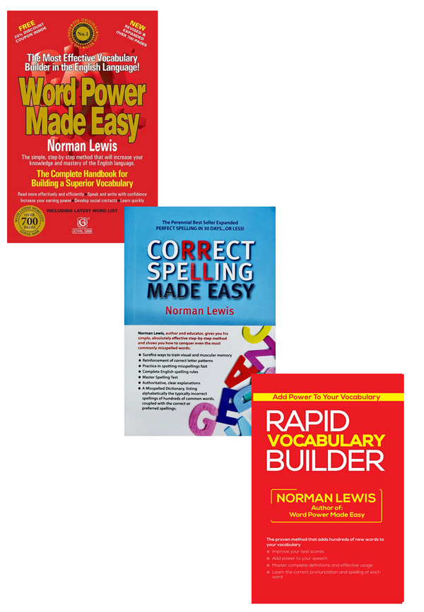 Word Power Made Easy + Correct Spelling Made Easy + Rapid Vocabulary Builder (Set of 3 books)