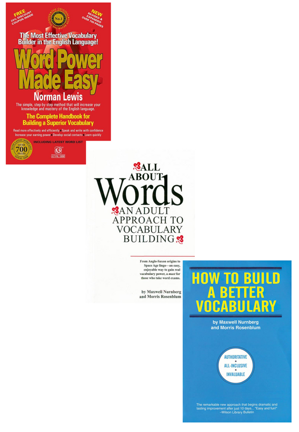Word Power Made Easy+All About Words+How to Build a Better Vocabulary (Set of 3 books)