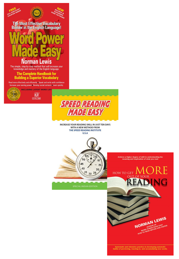 Word Power Made Easy+Speed Reading Made Easy+How to Get More Out of Your Reading (Set of 3 books)