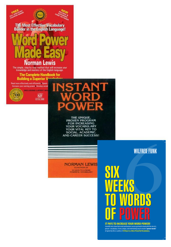 Word Power Made Easy+Instant Word Power+Six Weeks to Words of Power (Set of 3 Books)