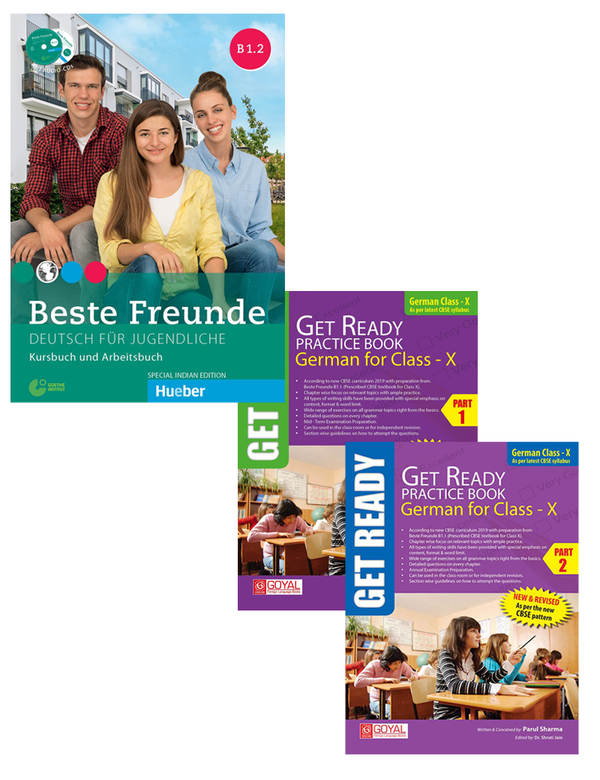 Beste Freunde B1.2 Textbook+Workbook With 2CDs+Get Ready Practice Book German for Class-X Part 1&2