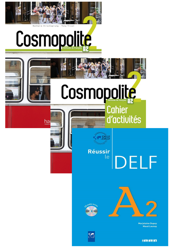 Cosmopolite 2-A2 Textbook with DVD+Workbook+Delf A2 Livre (Audios Downloadable) (3 Book Set)