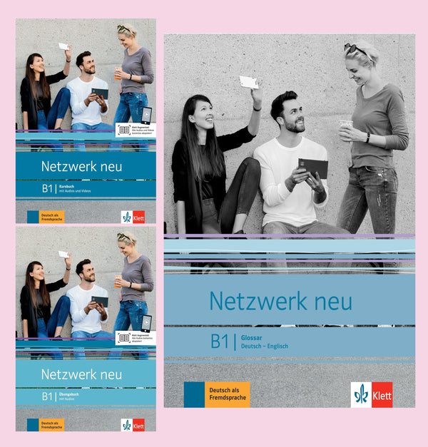 Netzwerk Neu B1 Kursbuch +Ubungsbuch + Glossar Audio CD Downloadable   ( Set of 3 Books )