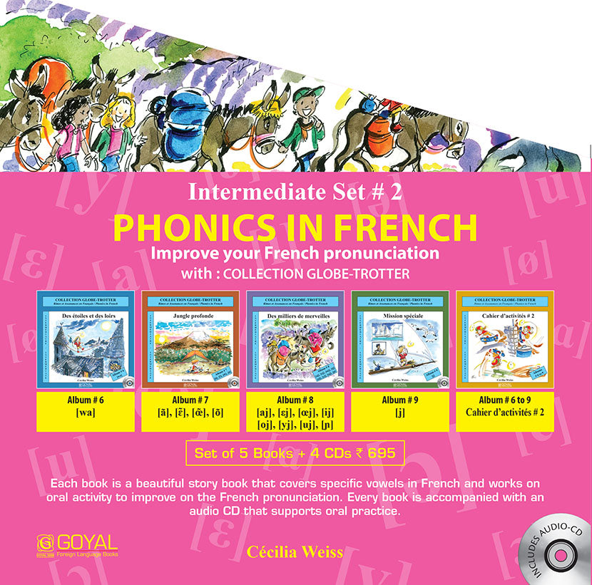 Phonics in French Intermediate Set # 2 (Set of 5 Books + 4 CDs)