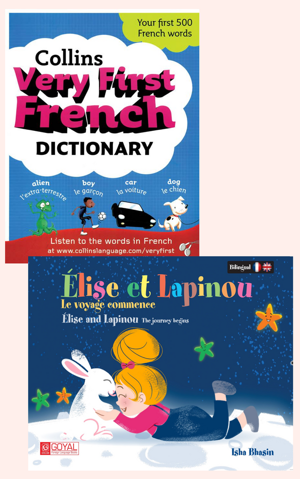 Élise et Lapinou le voyage commence (The journey begins) + Collins Very First French Dictionary (Set of Two Books)